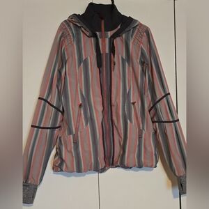 Lululemon Run Reflection Track & Field Hooded Jacket in the Alarming Ombre Strip